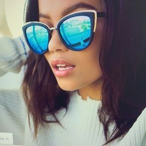 Black Blue Cat Eye Quay sunglasses